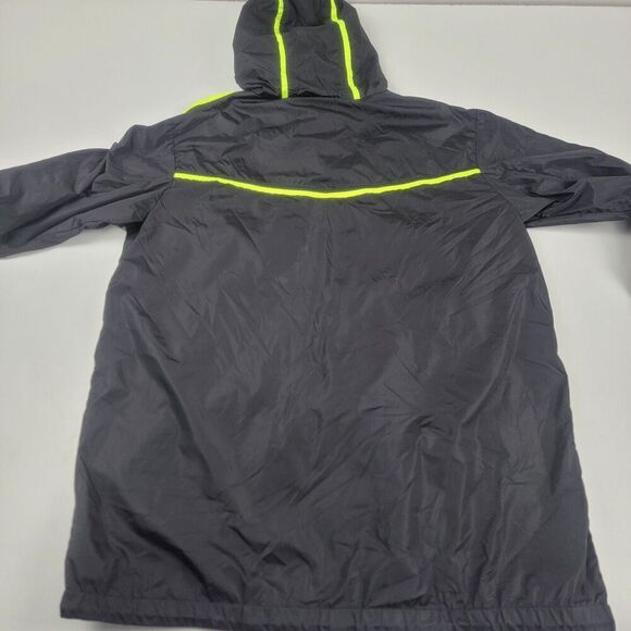 MCM Men's Flo Black Nylon Rubber Logo Parka Windbreaker Jacket Oversized Medium - Picture 11 of 14